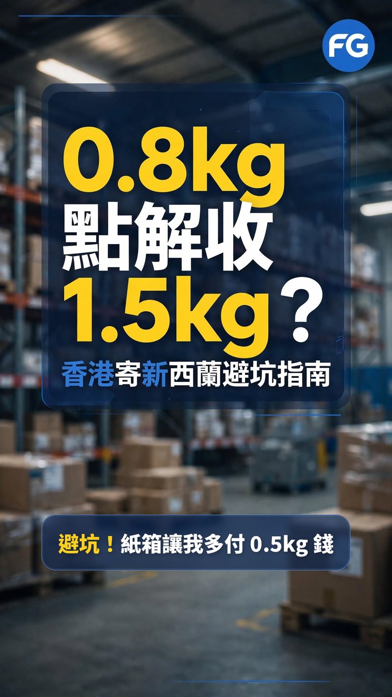0.8kg 點解收 1.5kg？香港寄紐西蘭避坑指南 —— 紙箱令我多付 0.5kg 錢